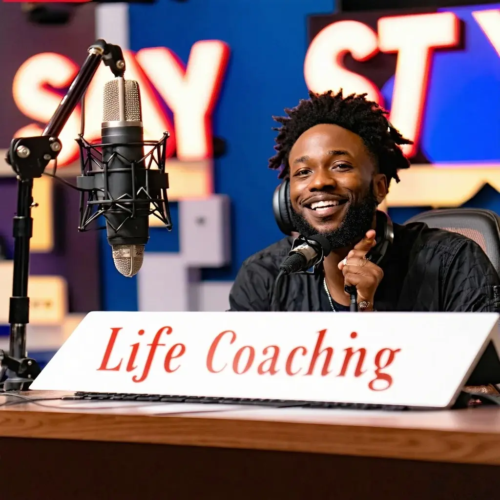 AfroAmericans Talkshow Name Saying Say Life Coaching Podcast in the Studio Taping-3